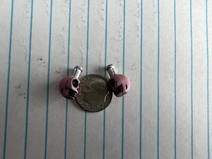 Skull brake cable ends crimps cool BMX, Road,Fixie, Single Speed (Dull Lt. Pink) - Picture 1 of 1