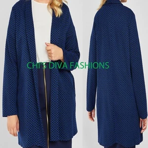 Cárdigan EX DOROTHY PERKINS Azul Camaleón Frente Abierto Estampado Tallas UK 16-28 - Imagen 1 de 3