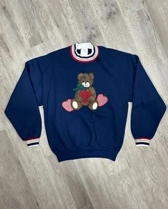 Jerzees Activewear Super Sweats Embroidered Teddy Bear Sweater Women's Medium - Picture 1 of 6