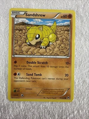 2015 Reverse Holo Sandshrew 75/162 BREAKthrough Common English Pokémon Card - Image 1 of 4