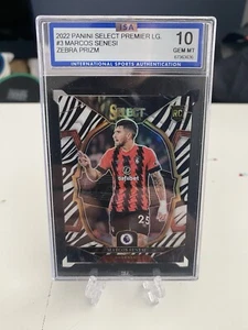 2022 Panini Select Premier League MARCOS SENESI Zebra Prizm ISA Gem Mint 10 /25 - Bild 1 von 4
