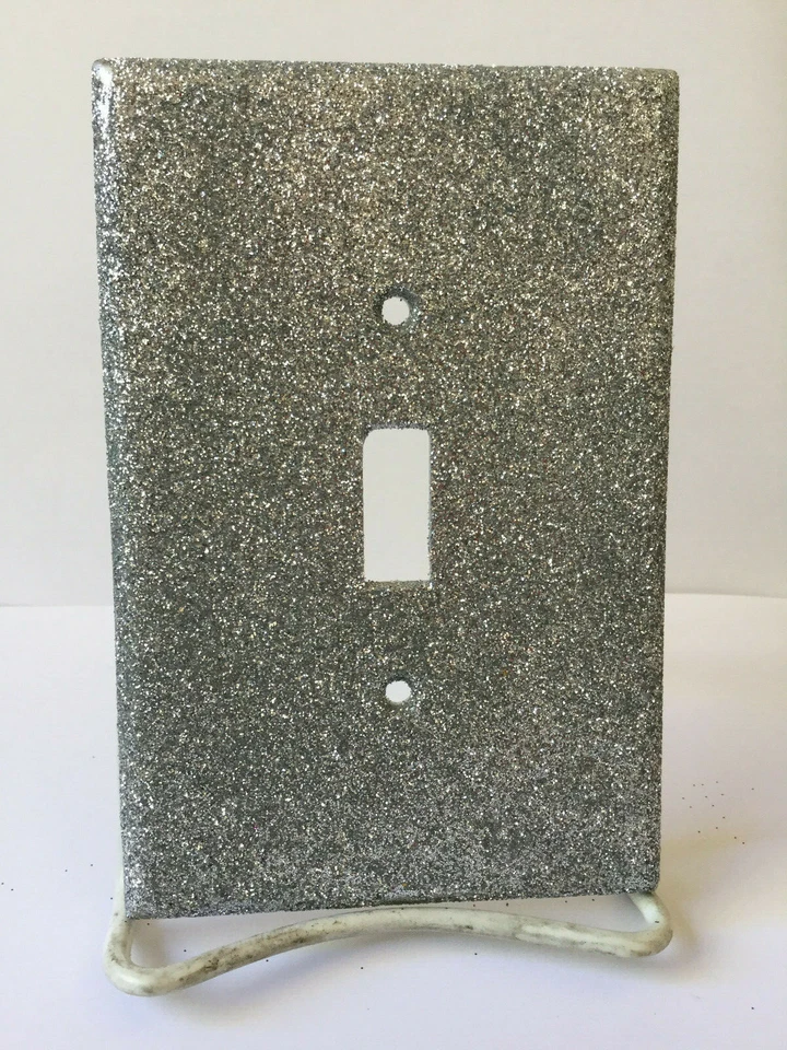 Palanca de una sola banda * Cubierta de placa de interruptor de luz brillante plateada glamour brillante nueva Foto 1 de 1