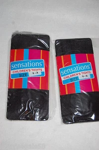 Toddler Girls Tights TWO PAIR Size 1-3 (25-33 lbs) BLACK - Picture 1 of 1