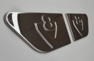# 2 Mirror Polished Stainless Steel Accessory V8 Decor Wings for Scania Trucks - Picture 1 of 3