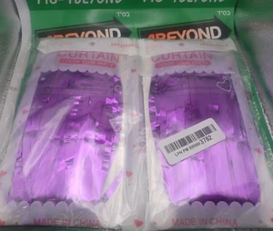 COLORFAST Purple Foil Fringe Curtain (2 PACK) - Picture 1 of 5