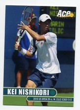 2012 Ace Authentic - Kei Nishikori Tennis Card #12 - US Open 2010 Cilic