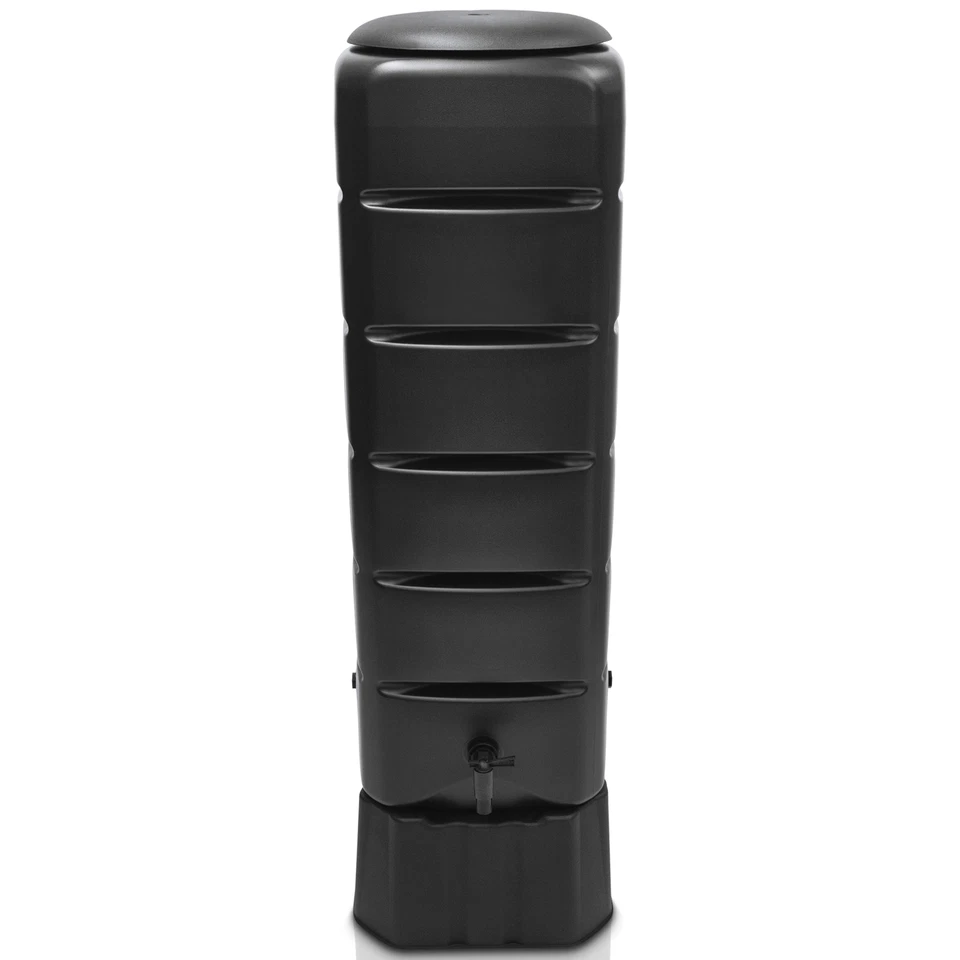 YourCasa Regentonne [Tower] 120L mit Standfuss, Deckel & Wasserhahn