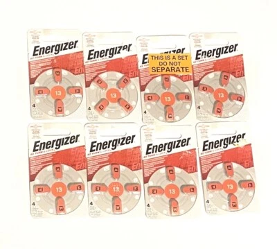 Energizer Hearing Aid Batteries Size 13 Orange Tab, 8x4 Packs Each-32 Total NIB - Image 1 of 2