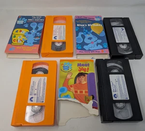 Blues Clues VHS Tape Cassette Lot Meet Joe Blue's Birthday ABCs and 123s Vintage - Picture 1 of 14
