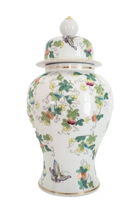 ANDREA BY SADEK CALABAZA MARIPOSA IMÁGENES PORCELANA JARRÓN JENGIBRE TARRO VINTAGE - Imagen 1 de 12