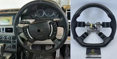 Volante de fibra de carbono personalizado para Land Rover Range Rover L322 2003-2012 Foto 1 de 4