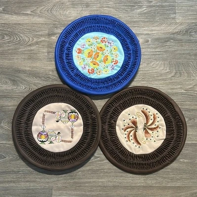 Vintage Bundle Handmade Korean Patchwork Floor Cushion Cover Throw Pillow Satin - Image 1 of 4