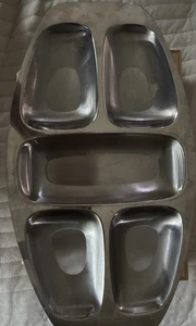MCM Alessi Stainless Steel Tray Divided Serve Ware Tray Retro Tray Mid Century - Picture 1 of 4