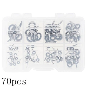 42 / 70pcs 3-10# Mixed Size Lure Fishing Rod Guides Set Fishing Line Repair Kit - Picture 1 of 9
