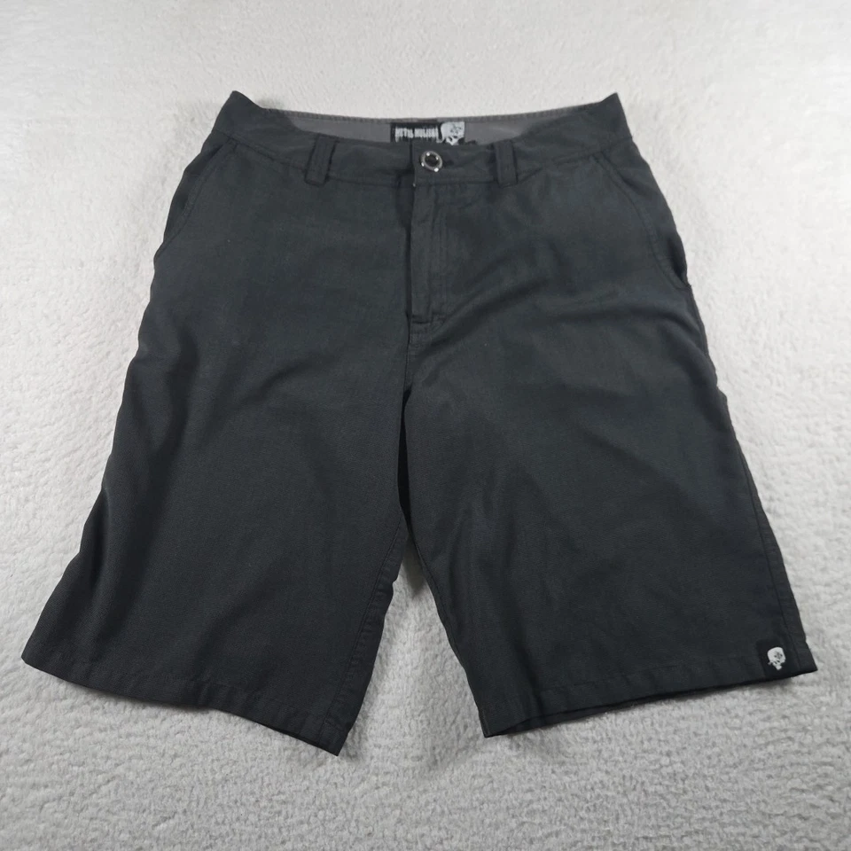 Pantalones Cortos Mulisha Metal Para Hombres 34 Negro Chino Walkshort Bordado Calavera Logo BMX Foto 1 de 4
