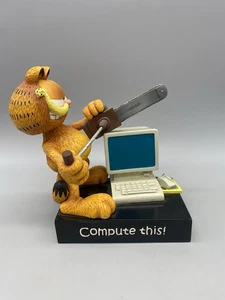 Vintage PAWS - Garfield Compute This! Bobblehead - Figurine Statue Westland - Imagen 1 de 9