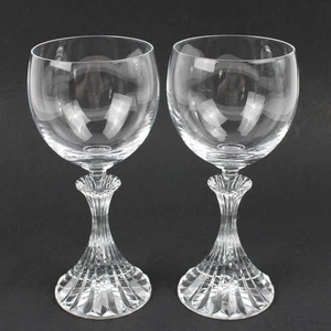 Lot of 2 Vintage Mikasa The Ritz Clear Wine Glasses 6.5" H Stem Rib - Picture 1 of 5