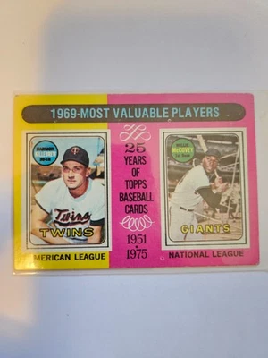 1975 TOPPS 1969 MVP HARMON KILLEBREW/WILLIE MCCOVEY #207 VG/EX - Image 1 of 2