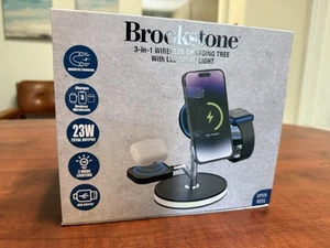 Brookstone 3-in-1 Wireless Charging Tree With LED Night Light | Brand NEW - Photo 1 sur 3