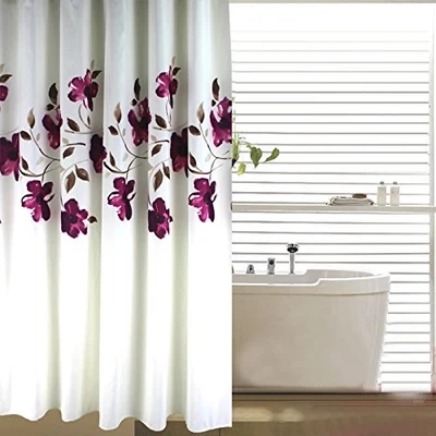 Cortina de Ducha Impermeable Púrpura Flores Nueva - Poliéster 72" por 72" College Apar Foto 1 de 4