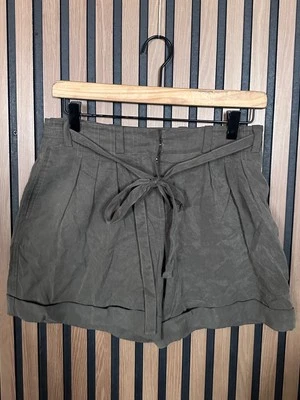 Robert Rodriguez Shorts 0 Womens Chambray Brown Gray Cuffed Wiast Tie Boyfriend - Image 1 of 4