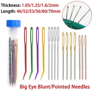 Large Eye Blunt Needles Wool Thick Knitter Yarn Hand Sewing Darning DIY Craft - Picture 1 of 34