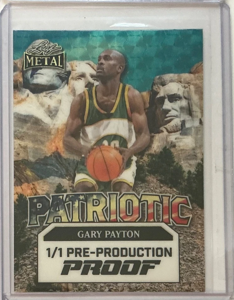 Hoja de metal Día de la Independencia Gary Payton 2025 súper prismático oro prueba 1/1 Foto 1 de 1