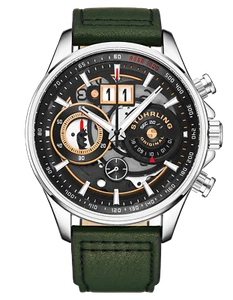 Stuhrling Men's Chronograph Tachymeter Ace Aviator 923 Quartz 45mm premium Watch - Picture 1 of 3