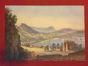 GIACINTO GIGANTE  GOLFO SALERNO STAMPA RIPRODUZIONE INCISIONE ACQUERELLATA 1800  - Imagen 1 de 1