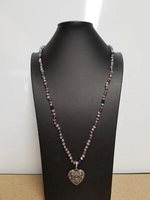 Park Lane Amulet Crystal Glass Bead Hand Knotted Removable Heart Necklace - Image 1 of 4