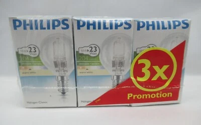 3x Philips Eco Halogen Tropfen Glühbirne Klar 18W = 23W E14 Kugel dimmbar 125112 - Bild 1 von 4