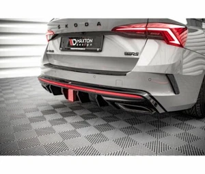 Difusor Cup enfoque NEGRO para Skoda Octavia RS MK4 parachoques trasero parte trasera  - Imagen 1 de 11