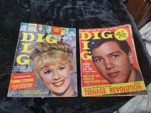 2 Vintage DIG Magazines December 1962 Connie Stevens November 1963 Elvis - Imagen 1 de 8