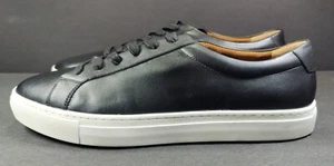 NEW REPUBLIC MARK MCNAIRY SHOES BLACK LEATHER CASUAL MINIMALIST SNEAKERS (13) - Picture 1 of 8