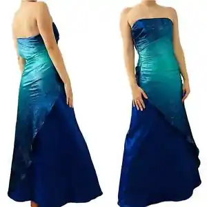 Y2K Vintage Dress Formal Prom Ombre Mermaidcore Strapless A-line Extra Small - Picture 1 of 8