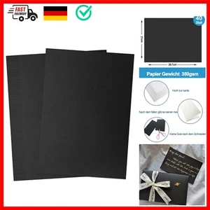 40 Blatt - Fotokarton A4 Papier 350g Schwarz Tonkarton, Schwarzer Karton Papp... - Bild 1 von 9