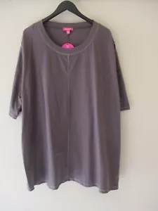 EMME MY SIZE WOMENS PLUS XL 100% COTTON TEE T SHIRT TOP TAUPE NWT RRP $60 - Picture 1 of 9