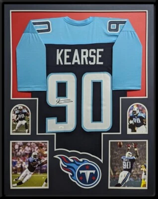 FRAMED TENNESSEE TITANS JEVON KEARSE AUTOGRAPHED SIGNED JERSEY JSA COA - Image 1 of 4