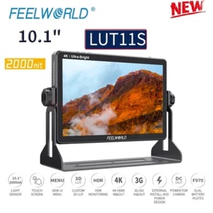 FEELWORLD LUT11S 10.1'' 2000nit Ultra Bright IPS Touch Screen 3DLUT 3G-SDI HDMI - Picture 1 of 7