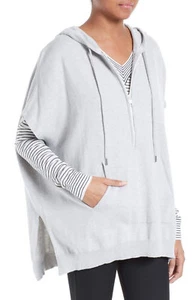 Suéter poncho con capucha cajero automático Anthony Thomas Mellilo media cremallera calentador gris XS/S NUEVO CON ETIQUETAS - Imagen 1 de 8