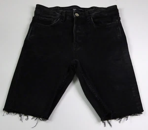Bermudas para mujer Zara negras denim texturizadas talla 30 A21-43 - Imagen 1 de 4