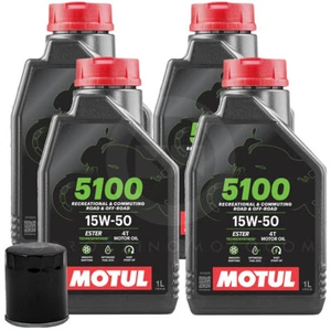 TAGLIANDO 4L OLIO MOTUL 5100 15w50 + FILTRO MOTO GUZZI V7 Classic 750 2008-2012 - Picture 1 of 3