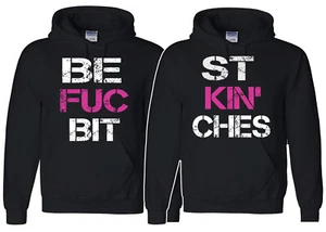 🔥 BFF Best Fuckin' Bitches Matching Hoodies Funny Friends Sisters pullover gift - Picture 1 of 6