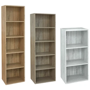 LIBRERIA MODERNA LEGNO DESIGN SCAFFALE PARETE CON MENSOLE SOGGIORNO CASA UFFICIO - Foto 1 di 11