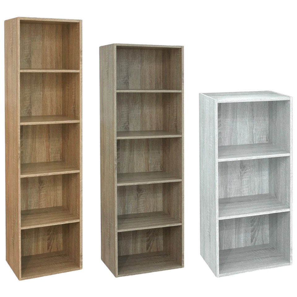 LIBRERIA MODERNA LEGNO DESIGN SCAFFALE PARETE CON MENSOLE SOGGIORNO CASA UFFICIO