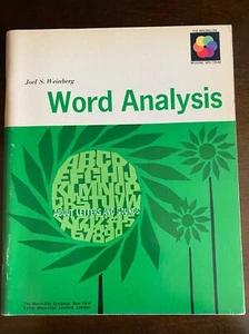 Vintage 1965 Word Analysis Macmillan PB # 25069 GREEN book by Joel S Weinberg - Picture 1 of 6