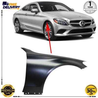 Fender For 2015-2022 Mercedes Benz C300 2017-2023 C43 AMG Primed Front Right - Image 1 of 4