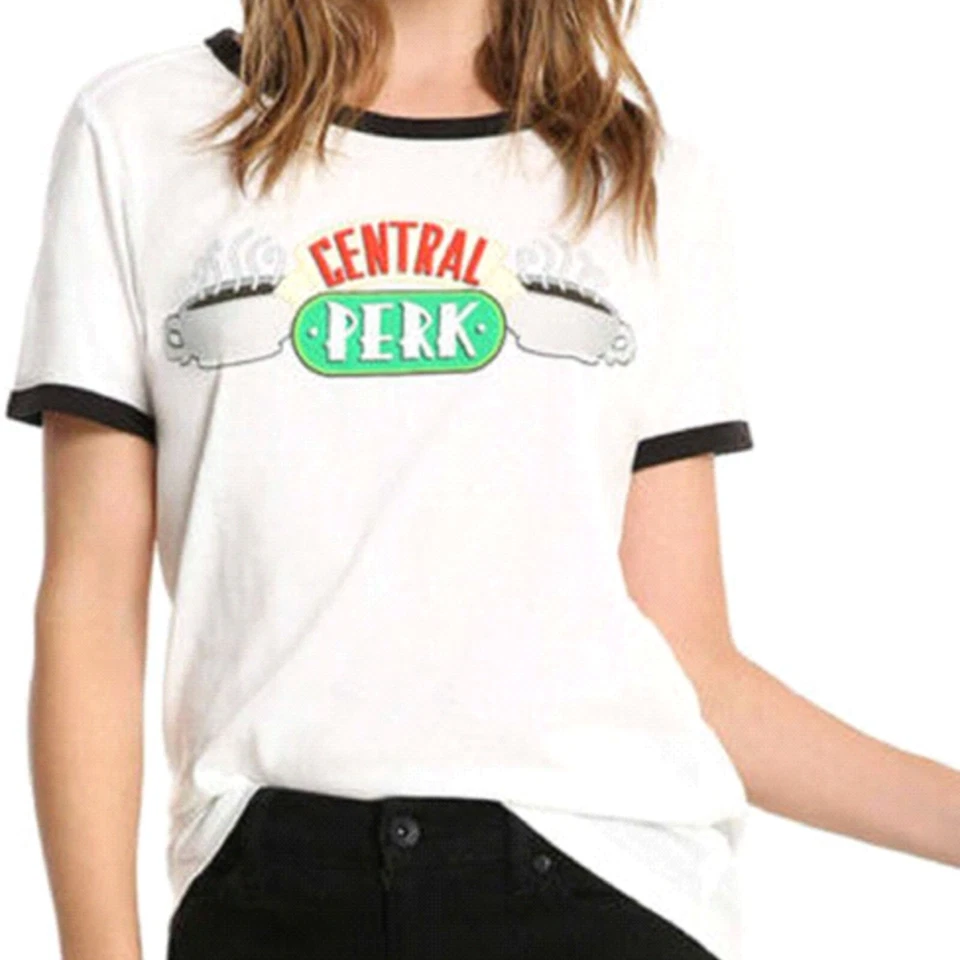 Friends Central Perk Junior Women's Ringer T-Shirt TV Show Friens NWT - Image 1 of 1