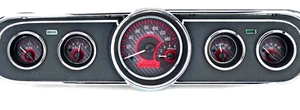 1965-1966 Ford Mustang Analog Gauges Carbon Fiber Dakota Digital VHX-65F-MUS-C-R - Picture 1 of 5
