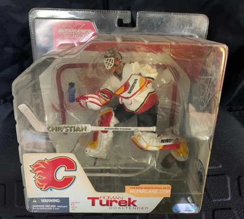 Mcfarlane 2002 NHL Roman Turek Calgary Flames White Jersey Series 3 Figure Cover